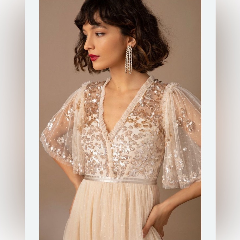 👸🏻✨NWT BHLDN X NEEDLE & THREAD PATCHWORK SEQUINS BODICE BALLERINA DRESS✨…